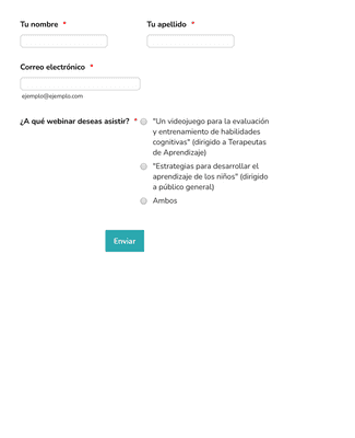 Webinar Registration Form in Spanish