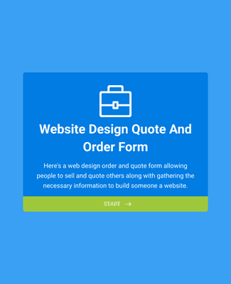 Form Templates: Website Design Quote and Order Form