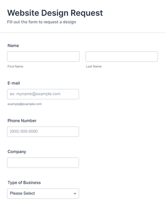 Web Design and Development Requirement Form Template | Jotform