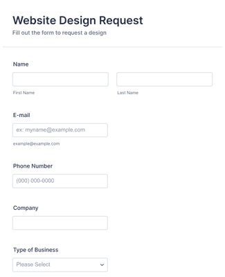 Form Templates: Website Design Request Form