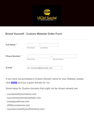 Custom ordering website