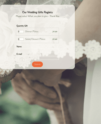 Form Templates: Wedding Gifts Registry