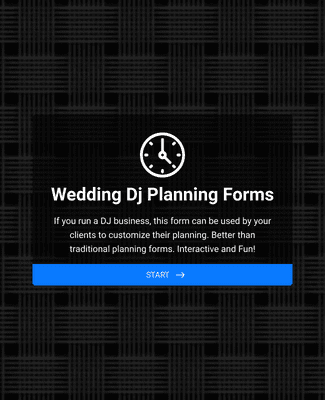 Wedding DJ Planning Forms 