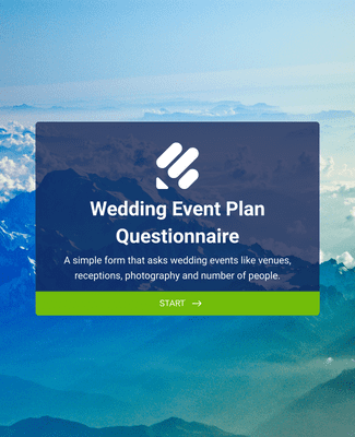 Form Templates: Wedding Event Plan Questionnaire