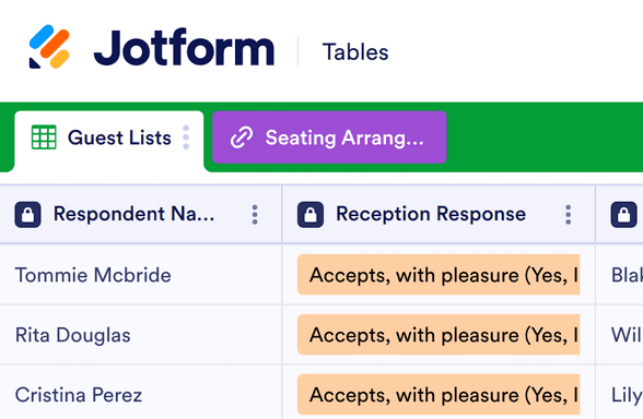 Template wedding-guest-list-template