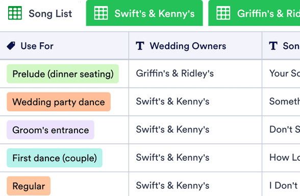 Wedding Song List Template