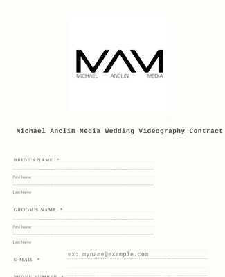 Form Templates: Wedding Videography Contract