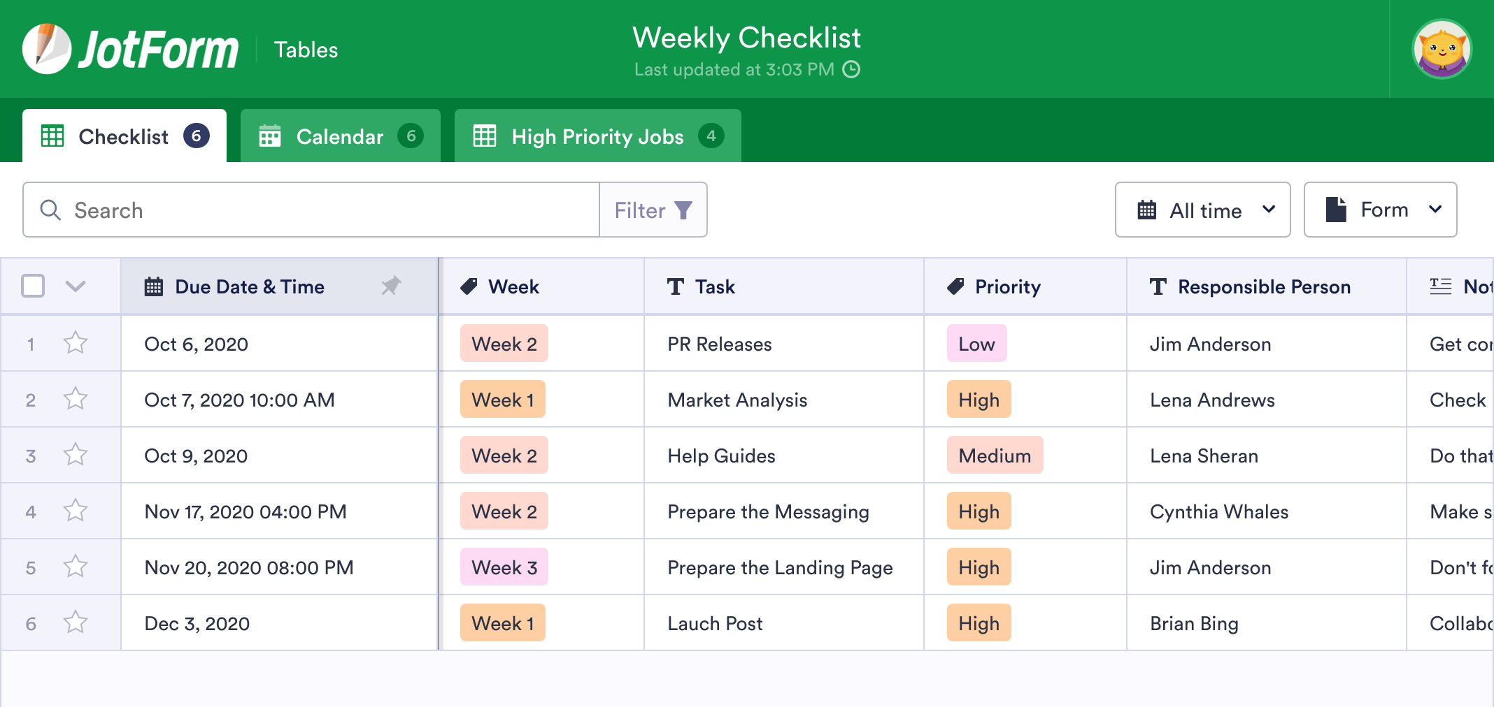 weekly-checklist-template-jotform-tables