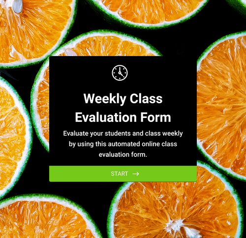Form Templates: Weekly Class Evaluation Form