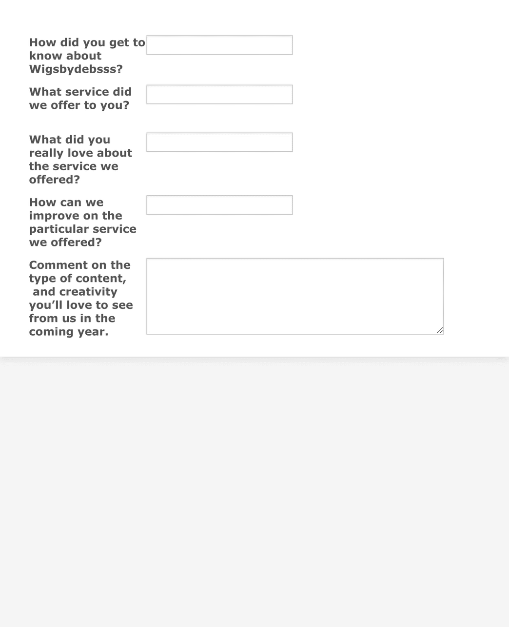 Wigsbydebsss Customers Survey Form Template Jotform