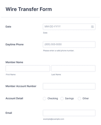 Form Templates: Wire Transfer Form