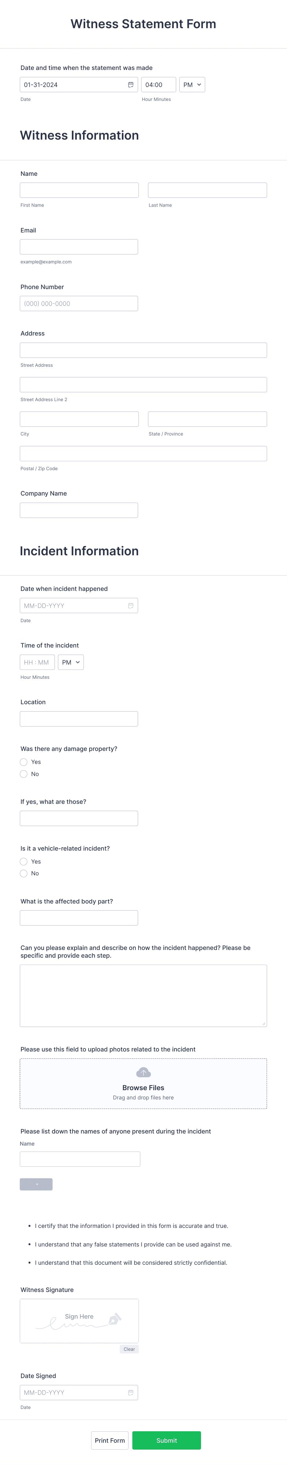Template witness-statement-form
