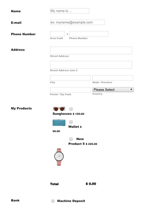 Womens Fashion Order Form - Paypal Invoicing
