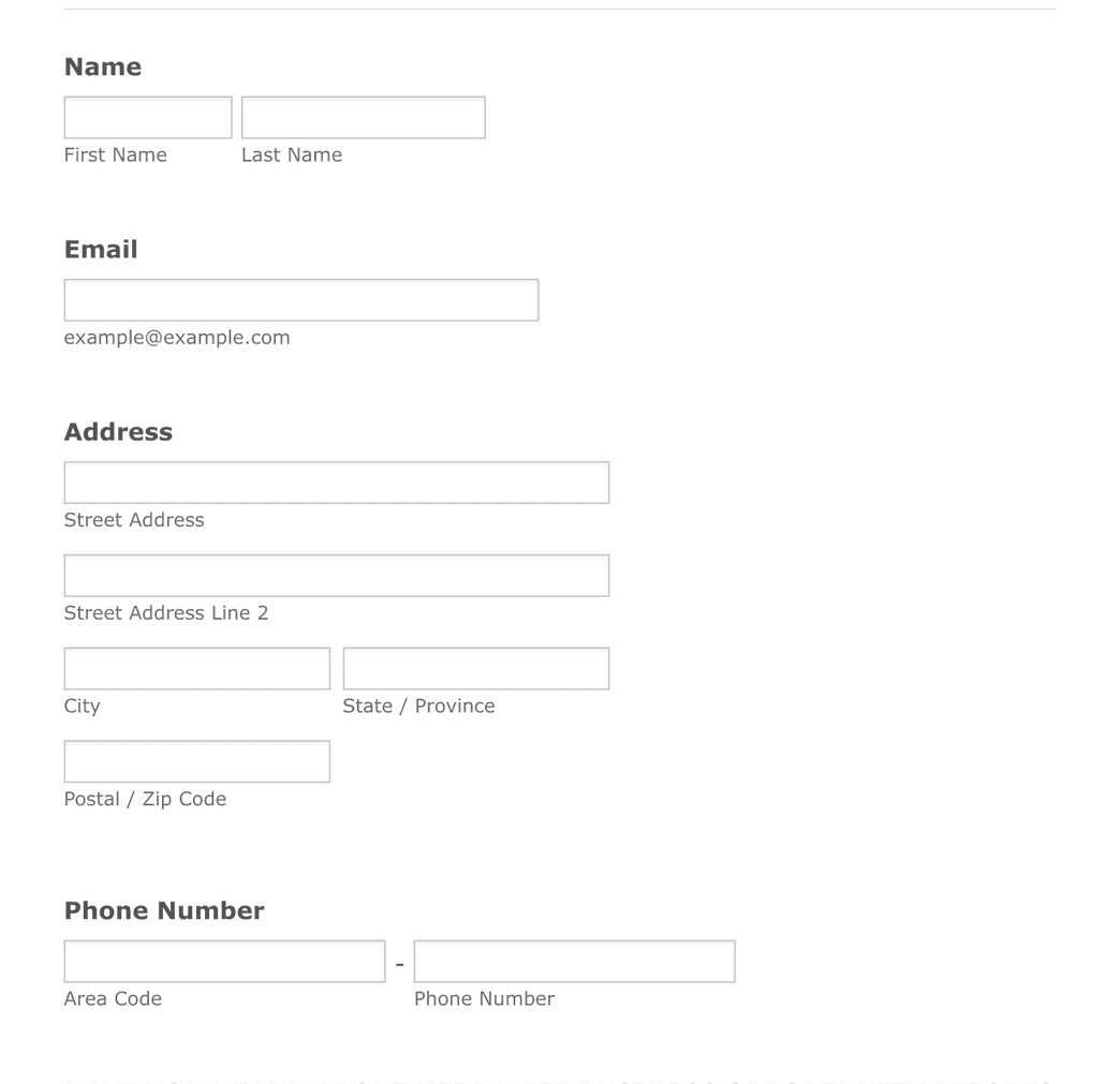 WORK FORM HOME Form Template | Jotform