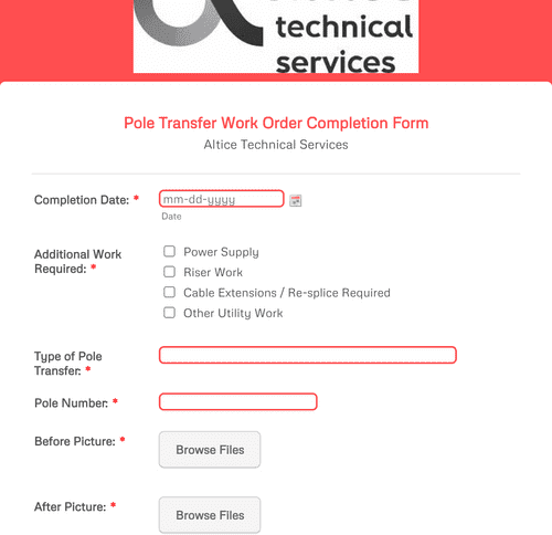 Work Order Completion Form Template | Jotform