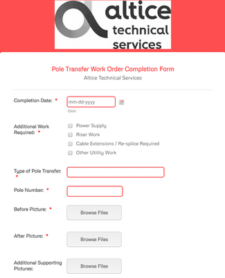 Work Order Completion Form