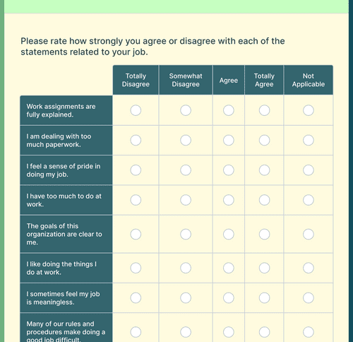 Work Satisfaction Survey Form Template | Jotform