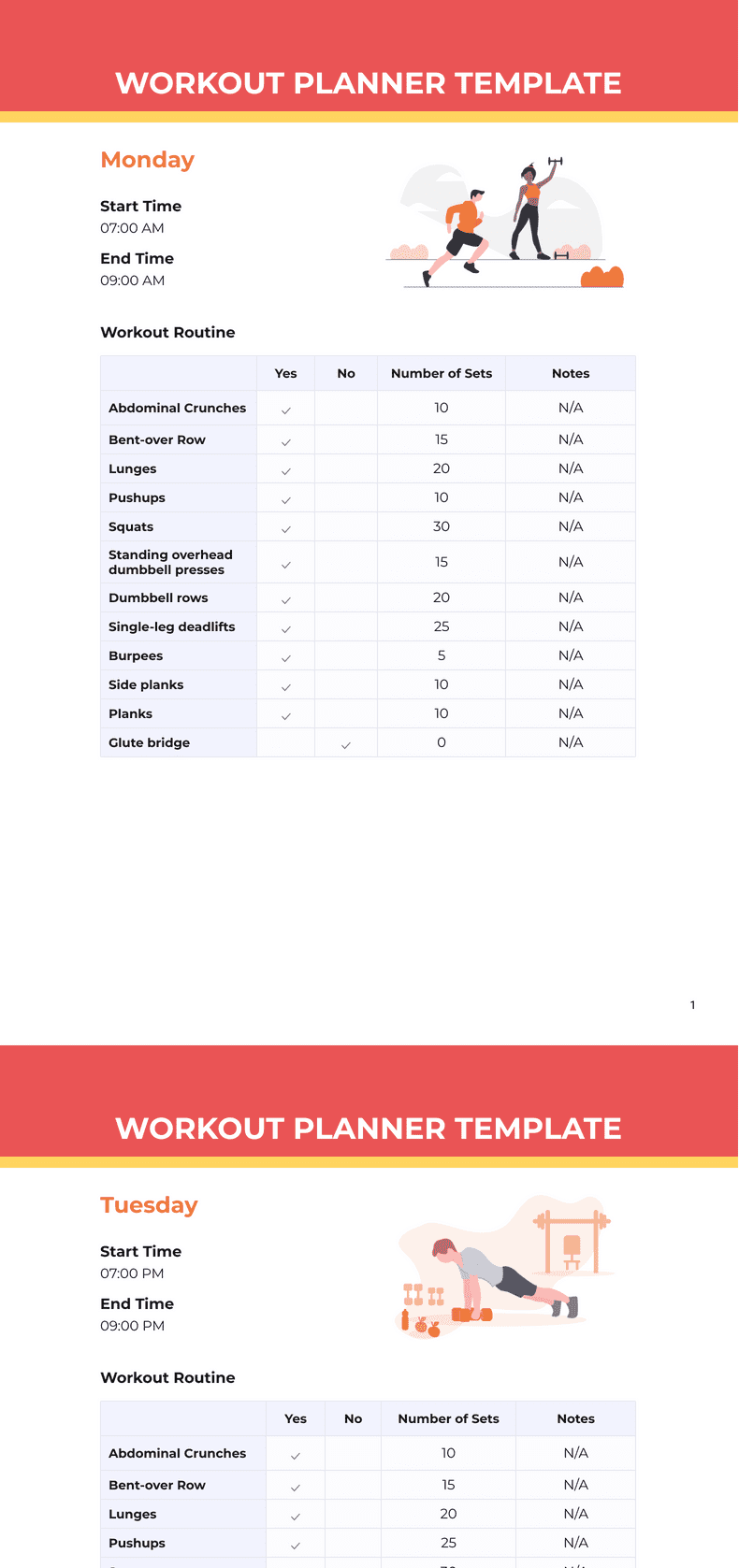 Fitness Journal Template - PDF Templates | Jotform