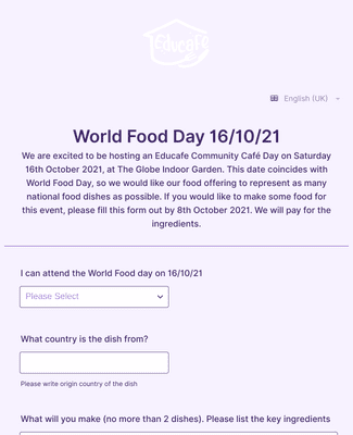 World food day - Food submissions
