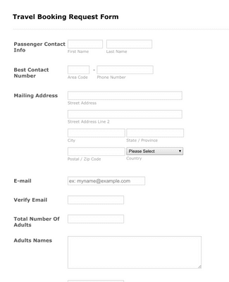Xstream/Paycation Travel Booking Request Form