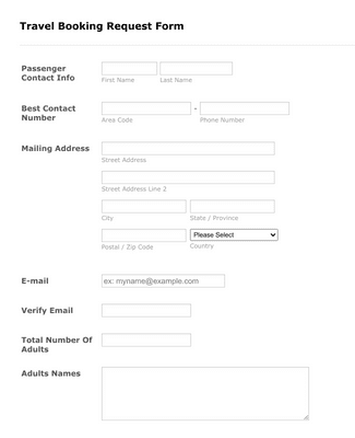 Form Templates: Xstream Paycation Travel Booking Request Form