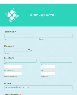 Form Templates: Yardım Bağış Formu