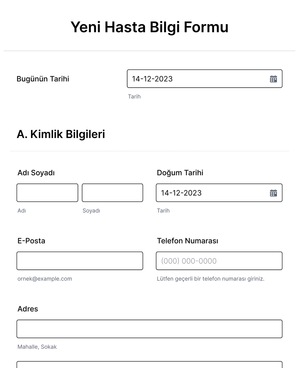 Yeni Müşteri Bilgi Form Şablonu | Jotform