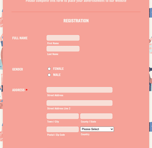 Nutrition Program Customer Registration Form Template Jotform 7968