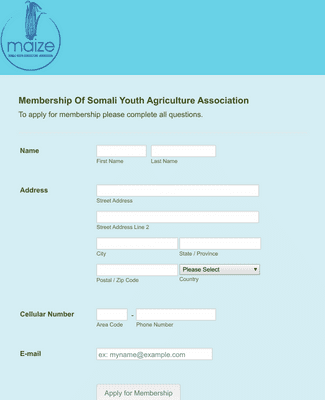 Youth Agriculture Association Membership Form