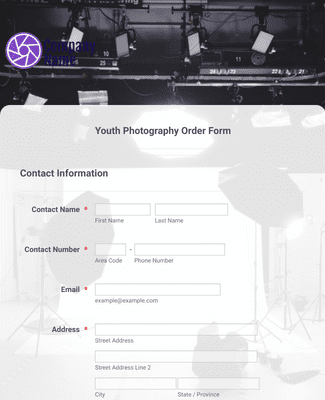 Youth Photography Order Form