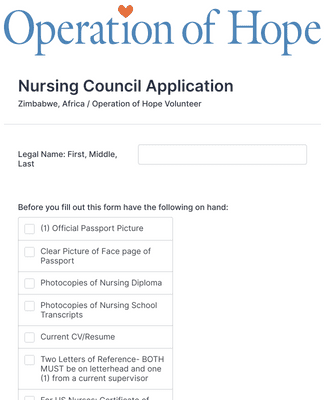 Zim Nursing Application Form Template | Jotform