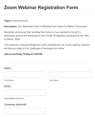 Professional Development Workshop Registration Form Template | Jotform