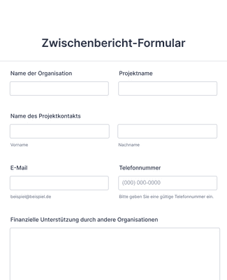 Form Templates: Zwischenbericht Formular